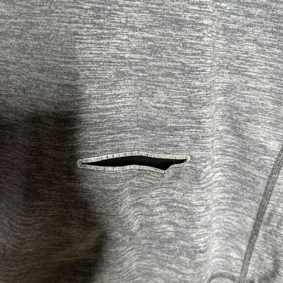 Brooks Hoodie Reflective Stripes Hooded Top Long Sleeves Heathered Gray M - Picture 7 of 9